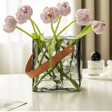 グラス花器 北欧デザイン フラワーベース 花瓶 　ガラス　透明　生け花　インテリア　オシャレ