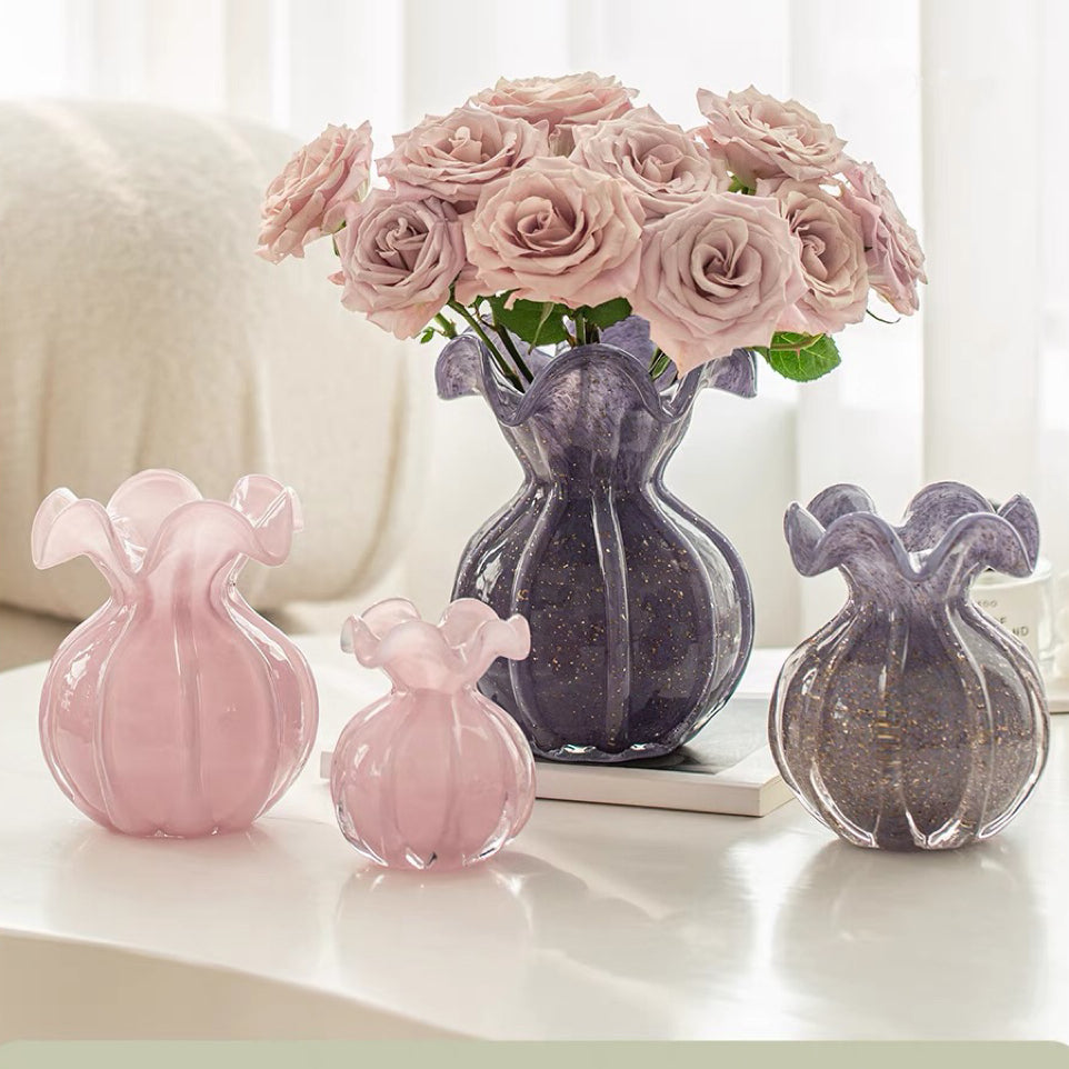 花器 北欧デザイン フラワーベース 花瓶 　花型　雑貨　植木鉾グラス　ガラス　透明　ボトル　生け花　インテリア　オシャレ 壺型