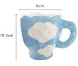 ハンドメイドマグカップ　電子レンジ対応　不規則な手作りセラミックカップ　コーヒー　