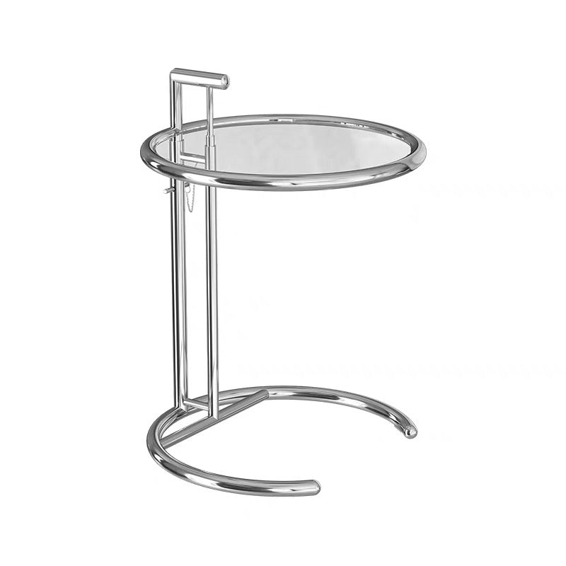 高さ調節可能サイドテーブル　コーヒーテーブル、ステンレス鋼　強化ガラス