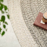 手編みカーペット 織り インテリア　リビングルーム　洗える 北欧 おしゃれ  オーバル 天然素材  無地 楕円 可愛い