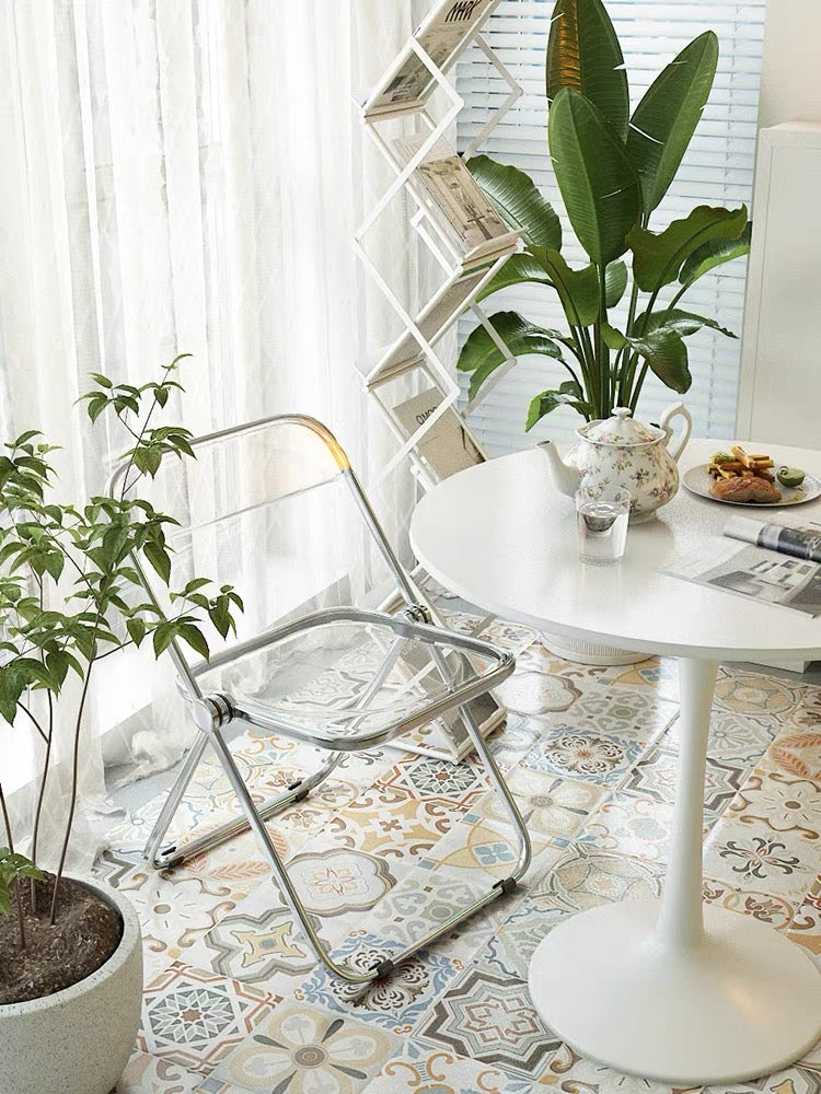 透明な折りたたみ椅子 アクリル椅子 クリエイティブファッション – home-deco