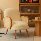 無垢材籐編みソファーチェアー　ラタン椅子　インテリア　ソフト　シンプル　シングル　ミニーソファ　