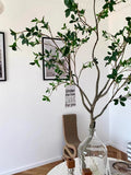 人工樹木　観葉植物　花瓶　グラス　緑植物　インテリア　オシャレ　造花　造木　ツバキ　樹　室内　自然
