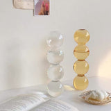 バブル水玉グラス花器 北欧デザイン フラワーベース 花瓶 ガラス　透明