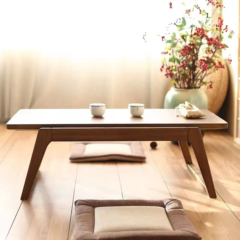無垢材テーブル　和風　畳　和室　シンプル　高級感　ローテーブル　インテリア　カフェタイム　