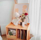天然木製サイドテーブル ソファーテーブルナイトテーブル 籐編みベッドテーブル おしゃれ 収納付き 使いやすい 収納棚 飾り棚